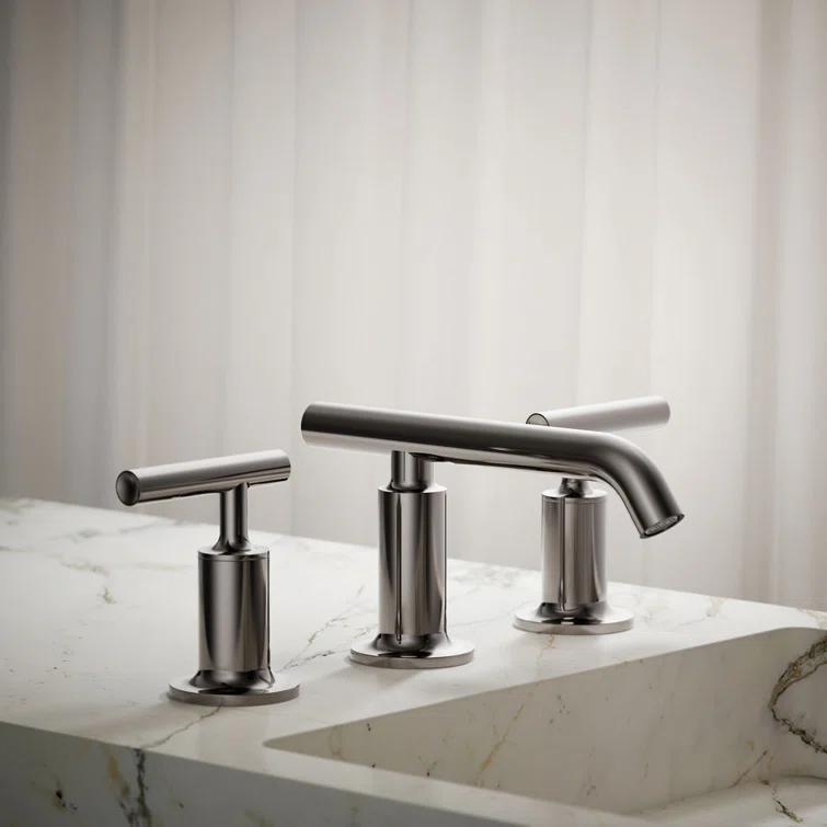Purist® Widespread Bathroom Sink Faucet with Low Cross Handles and Low Spout