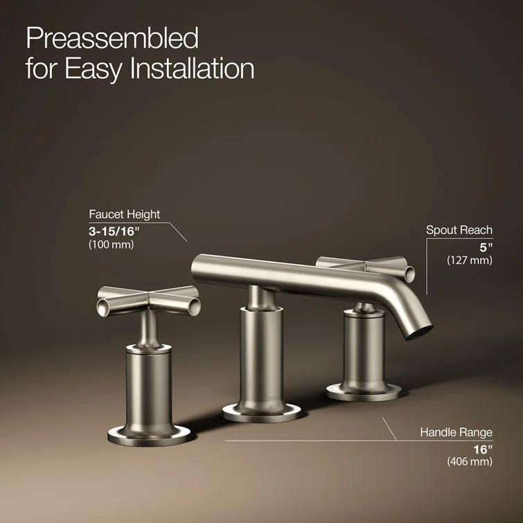 Purist® Widespread Bathroom Sink Faucet with Low Cross Handles and Low Spout