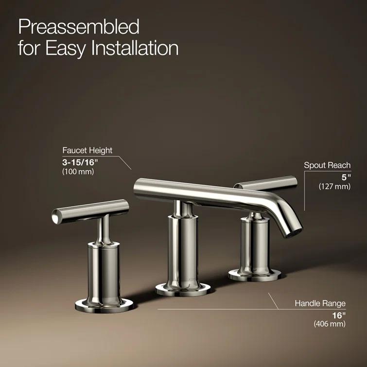 Purist® Widespread Bathroom Faucet with Drain Assembly