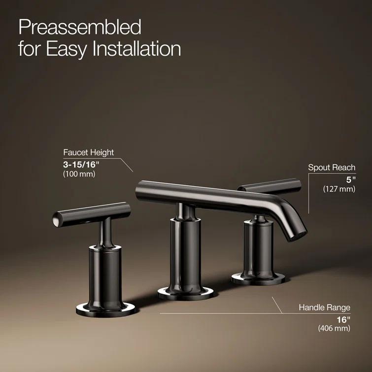 Purist® Widespread Bathroom Sink Faucet with Low Cross Handles and Low Spout