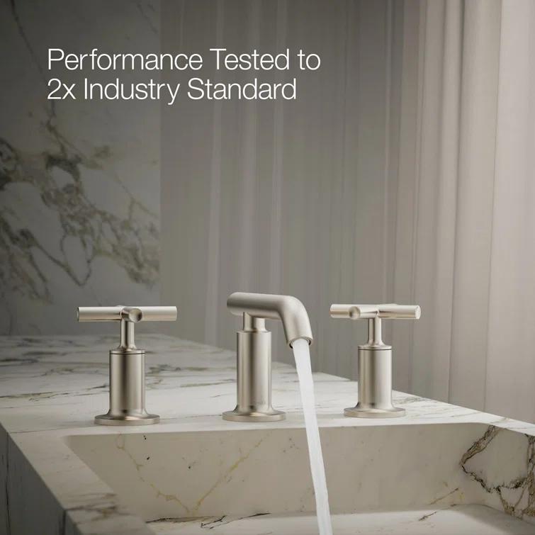 Purist® Widespread Bathroom Sink Faucet with Low Cross Handles and Low Spout