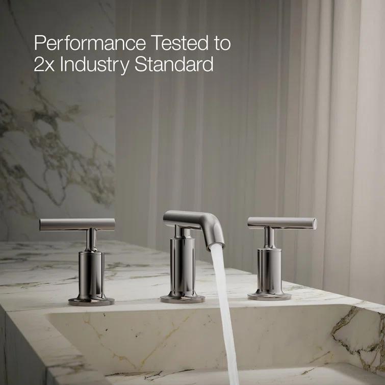 Purist® Widespread Bathroom Sink Faucet with Low Cross Handles and Low Spout