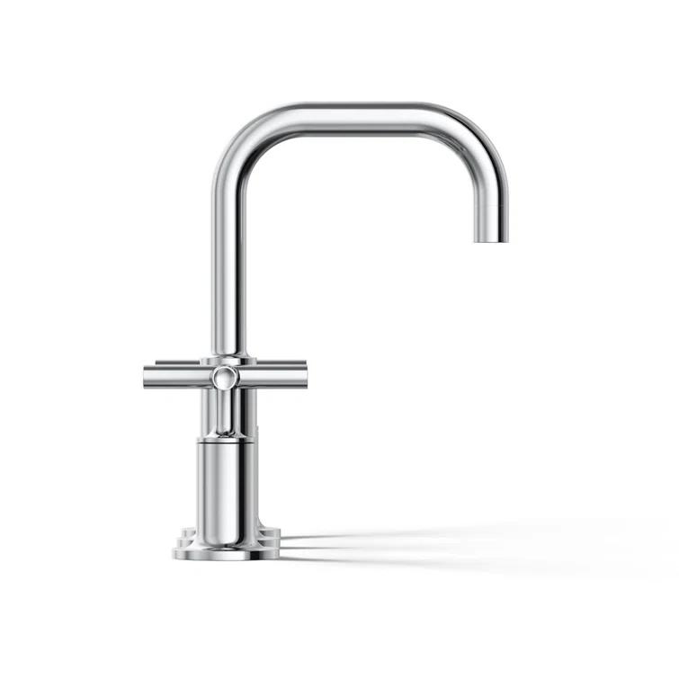 Kohler Purist® Widespread Bathroom Faucet with Pop-Up Drain Assembly, 3-Hole High Arc Cross Handle Bathroom Sink Faucet, 1.2 gpm