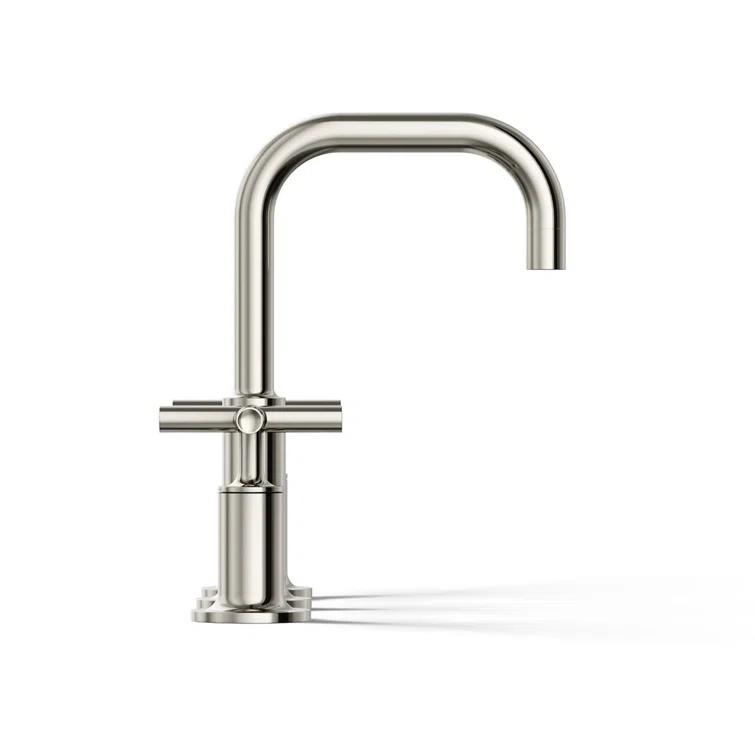 Kohler Purist® Widespread Bathroom Faucet with Pop-Up Drain Assembly, 3-Hole High Arc Cross Handle Bathroom Sink Faucet, 1.2 gpm