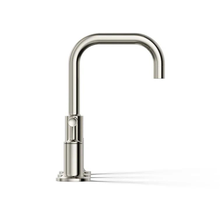 Purist® Widespread Faucet with Drain Assembly Low Lever Handles and Low Gooseneck Spout