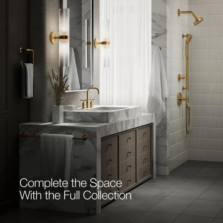 Vibrant Brushed Modern Brass Widespread Bathroom Faucet with Cross Handles