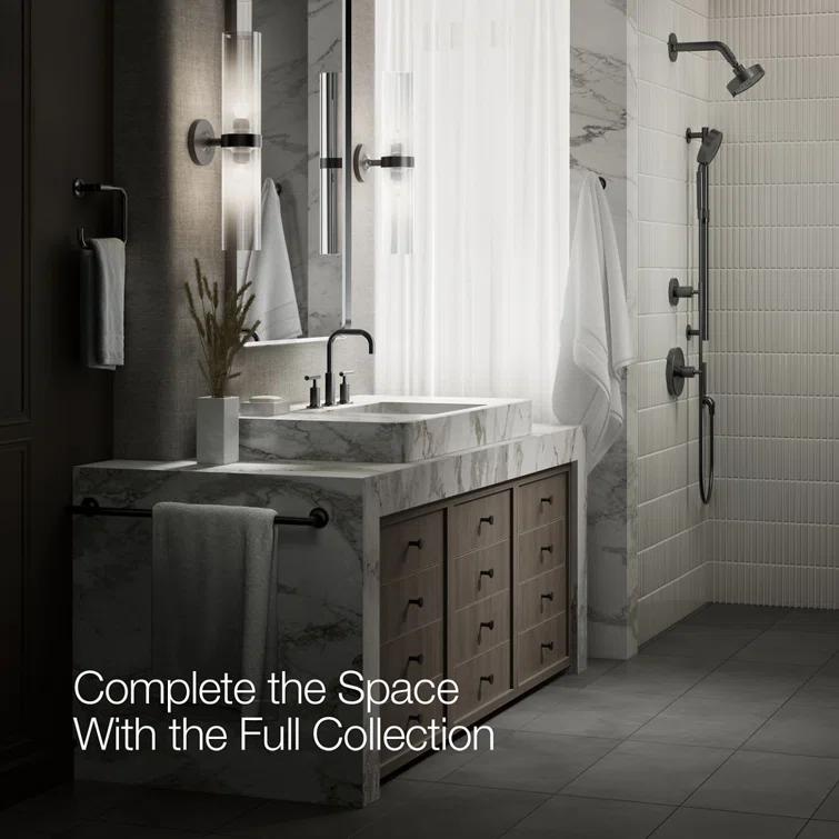 Purist® Widespread Faucet with Drain Assembly Low Lever Handles and Low Gooseneck Spout