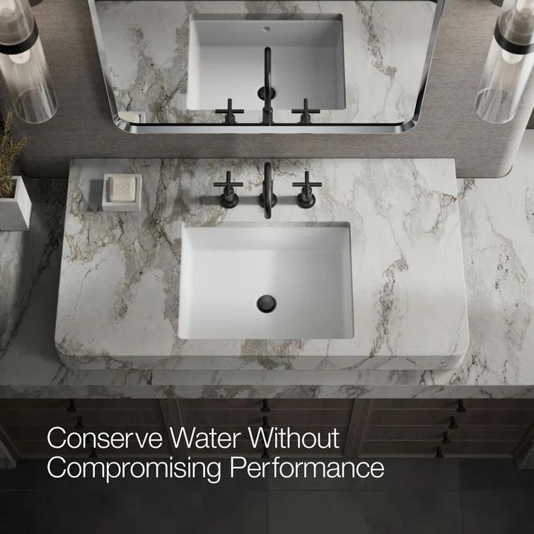 Kohler Purist® Widespread Bathroom Faucet with Pop-Up Drain Assembly, 3-Hole High Arc Cross Handle Bathroom Sink Faucet, 1.2 gpm