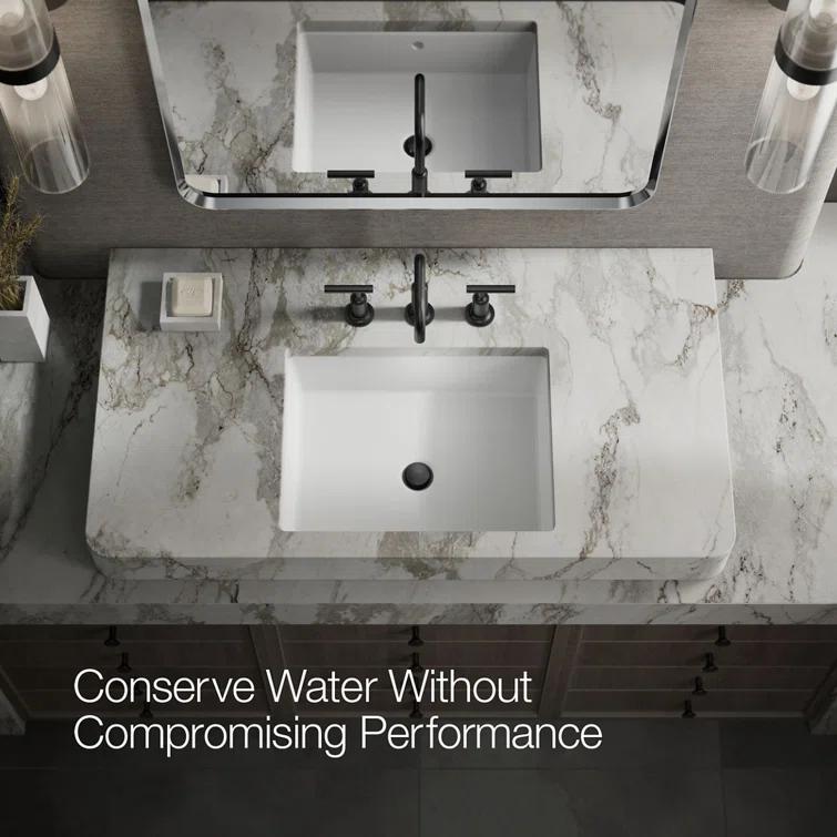 Purist® Widespread Faucet with Drain Assembly Low Lever Handles and Low Gooseneck Spout
