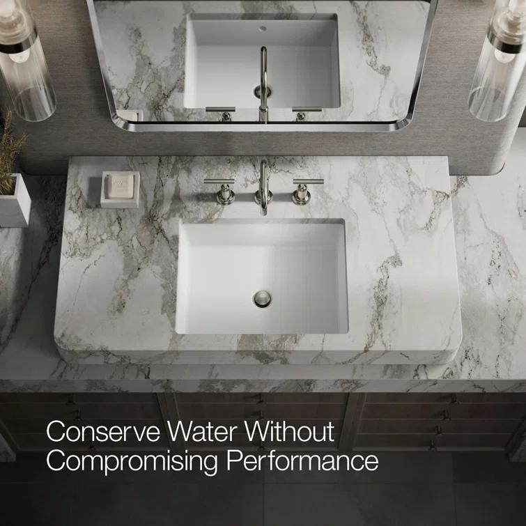 Purist® Widespread Faucet with Drain Assembly Low Lever Handles and Low Gooseneck Spout