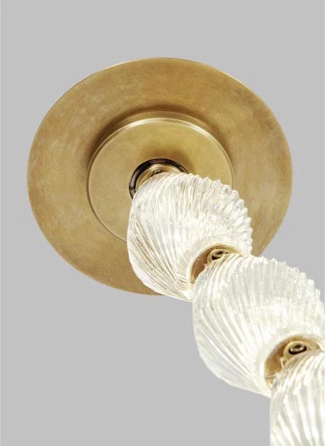 Natural Brass and Crystal Outdoor LED Chandelier