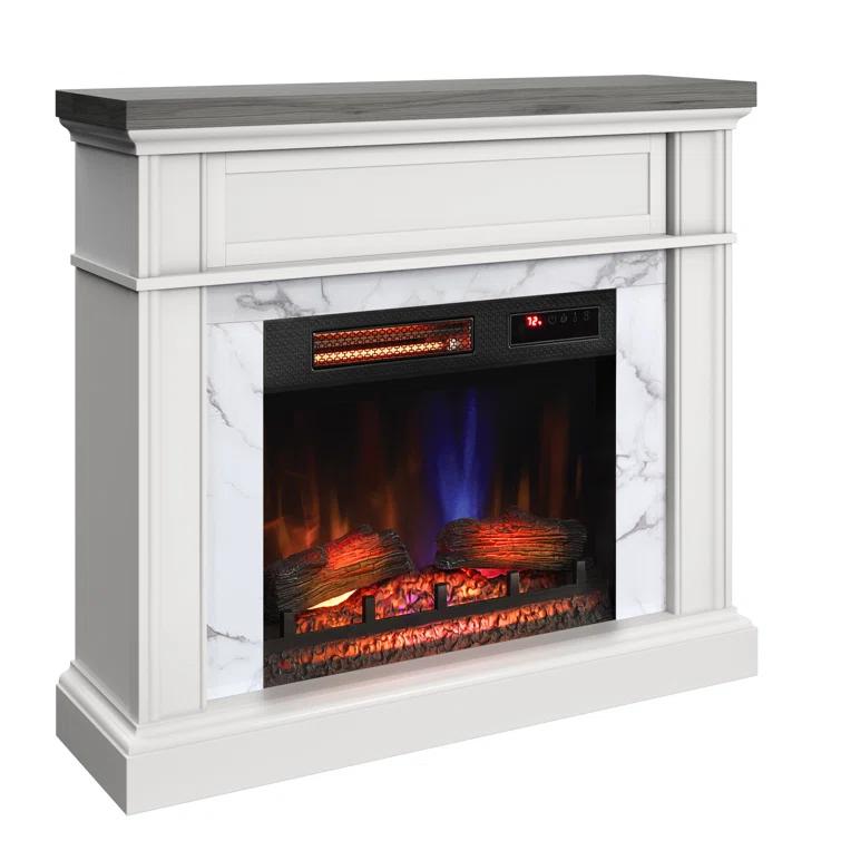 duraflame Wall Mantel Electric Fireplace, Bright White