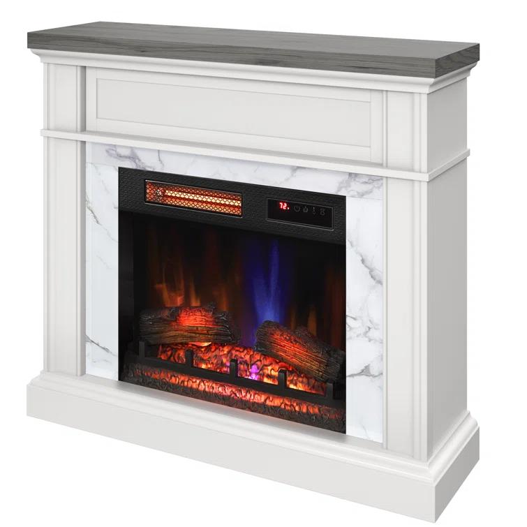 duraflame Wall Mantel Electric Fireplace, Bright White