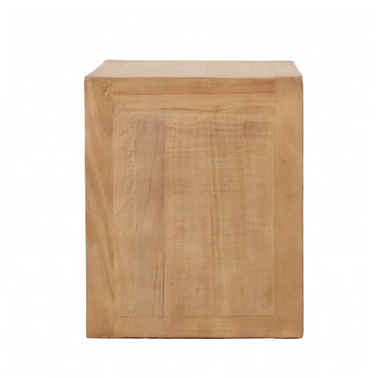 Dovetail Furniture Sonya 22" Wide Reclaimed Pine Wood Side Table, Natural