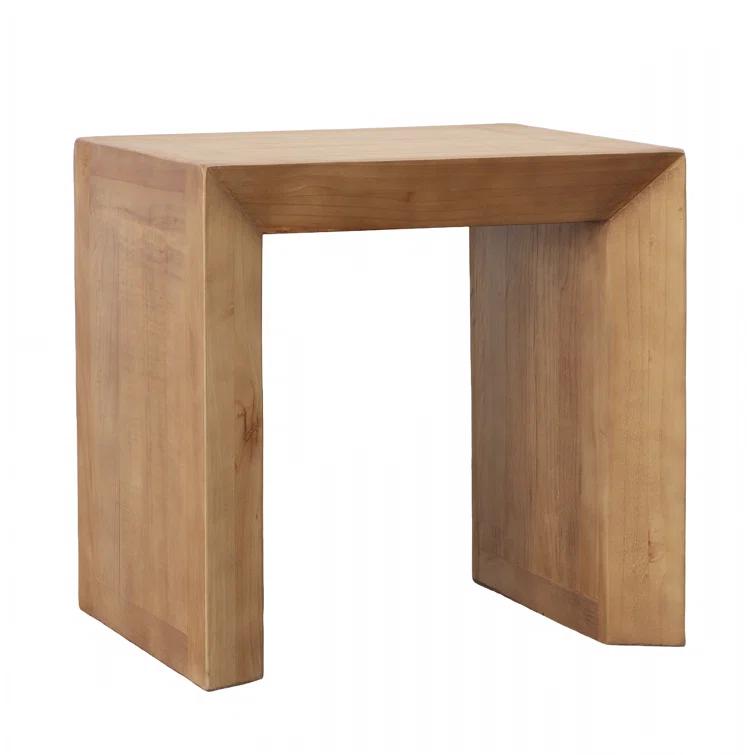 Dovetail Furniture Sonya 22" Wide Reclaimed Pine Wood Side Table, Natural