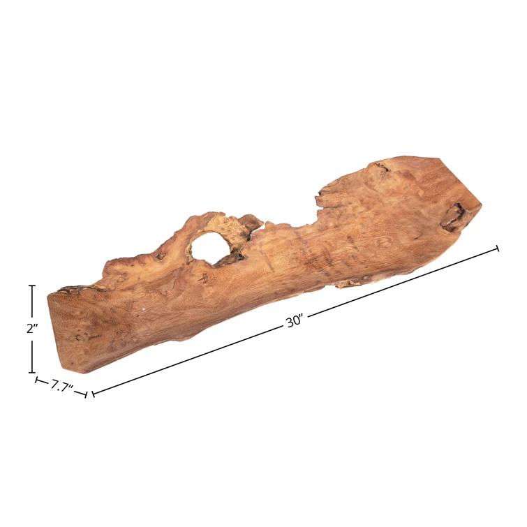 Loon Peak® Elwood Teak Wood Tray, Natural