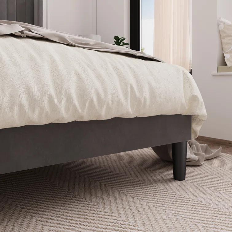 Candler Upholstered Platform Bed with Wingback