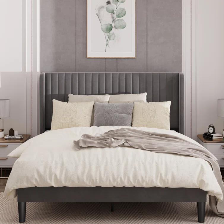 Candler Upholstered Platform Bed with Wingback
