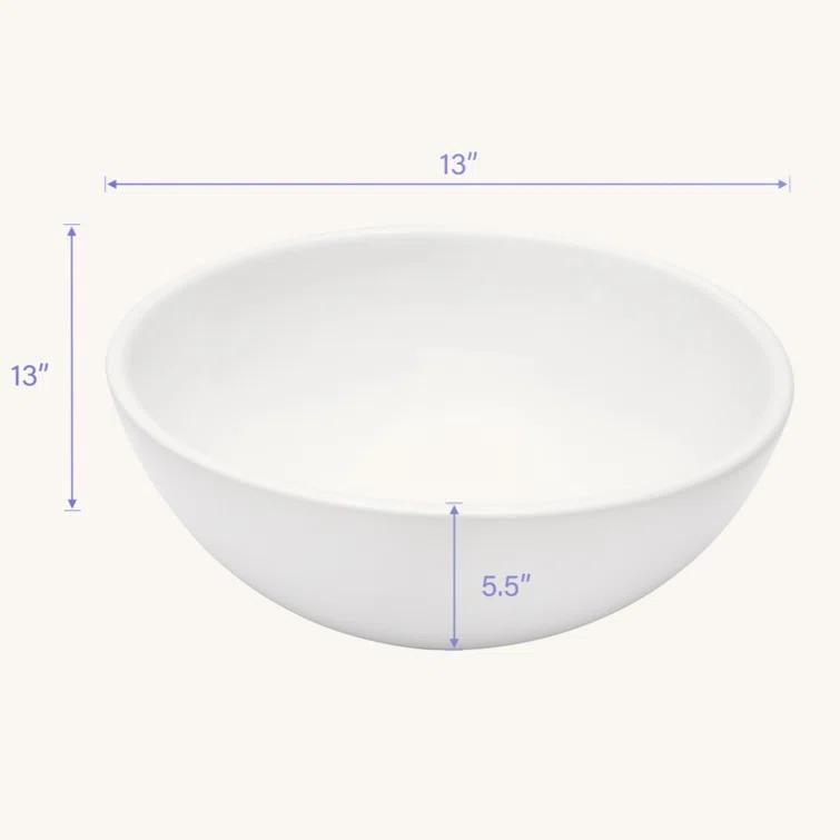 13X13 Inch White Ceramic Circular Vessel Bathroom Sink