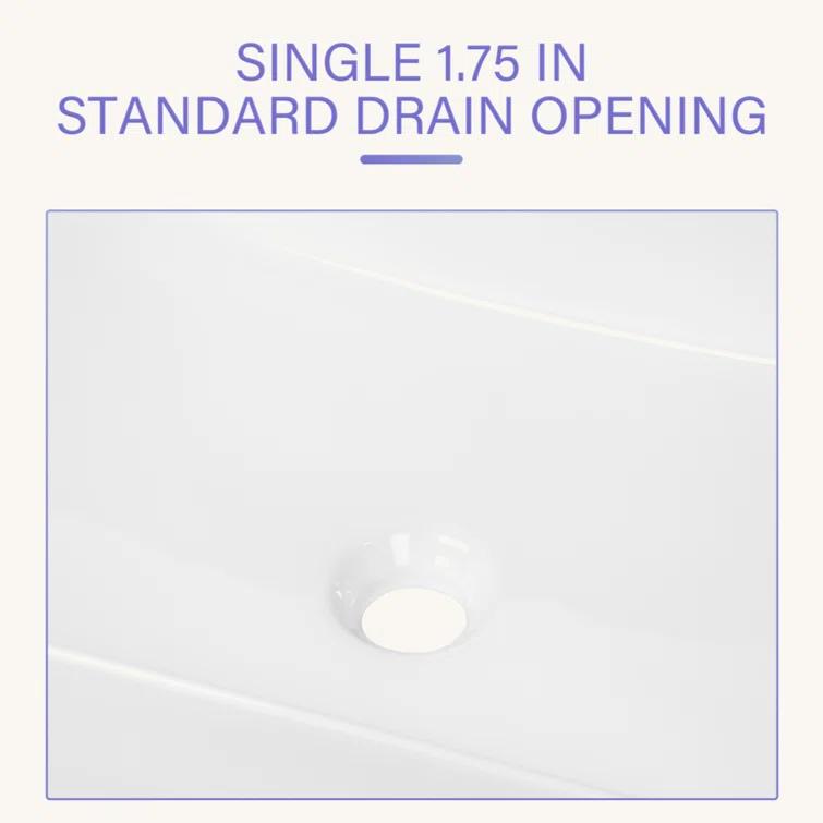 Tech Cube 16X12 Inch Ceramic Square Vessel Bathroom Sink TCYX05440A