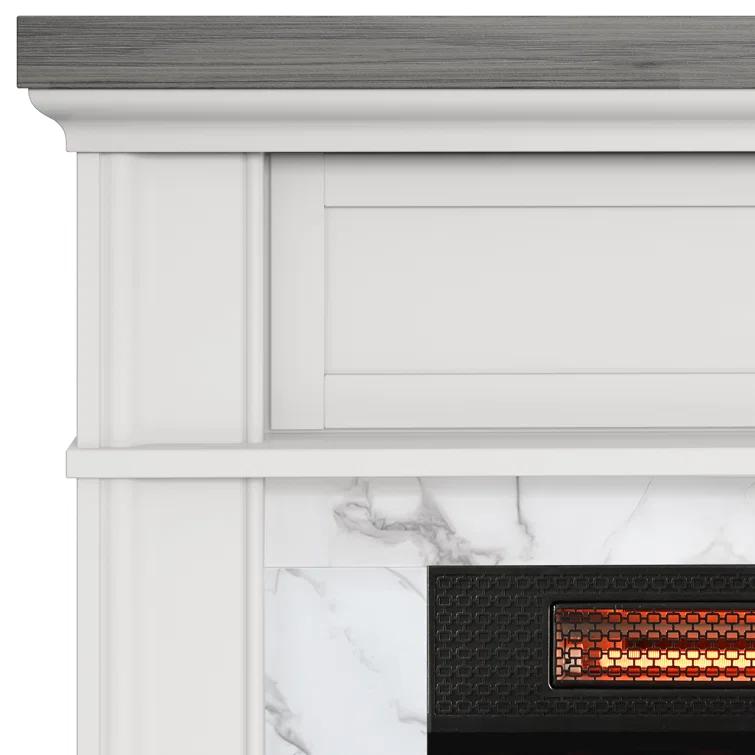 duraflame Wall Mantel Electric Fireplace, Bright White