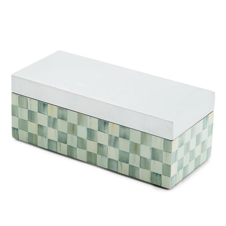 MacKenzie-Childs Courtly Check Large Lacquer Decorative Box With Hinged Lid