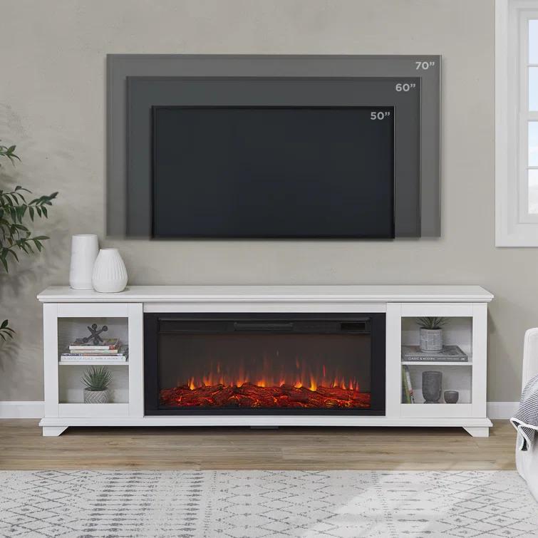 Real Flame Benjamin 81" Landscape TV Stand with Electric Fireplace by Real Flame