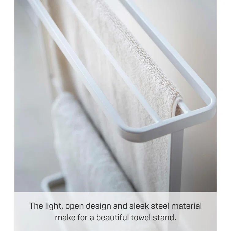 Yamazaki Home Bath Towel Hanger - Bathroom Organizer Storage Holder Dry Rack, Steel