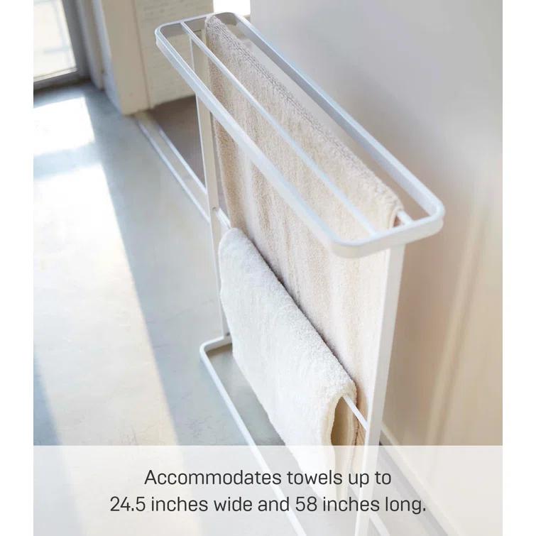 Yamazaki Home Bath Towel Hanger - Bathroom Organizer Storage Holder Dry Rack, Steel
