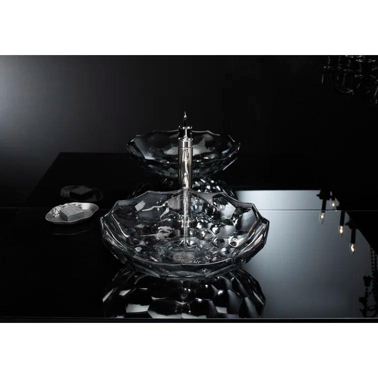 Kohler Briolette, Artist Editions Oval Faceted Glass Bathroom Vessel Sink