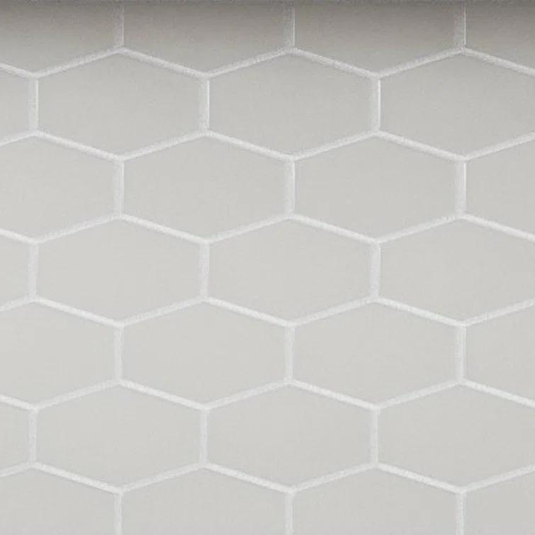 Long Hex 10.60in.x11 in. Glass Mosaic Tile
