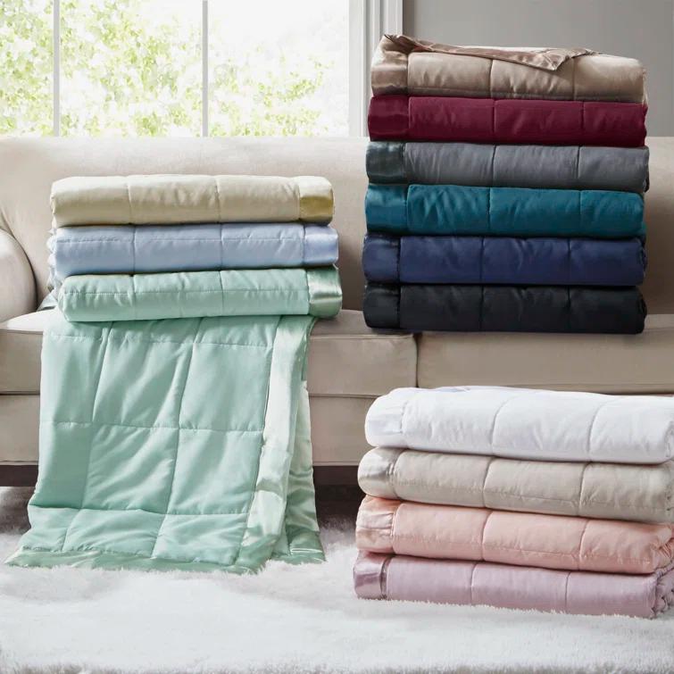 Madison Park Lightweight Down Alternative Blanket with Satin Trim