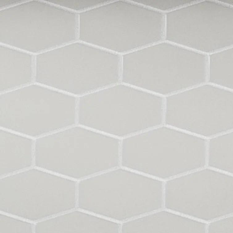 Long Hex 10.60in.x11 in. Glass Mosaic Tile