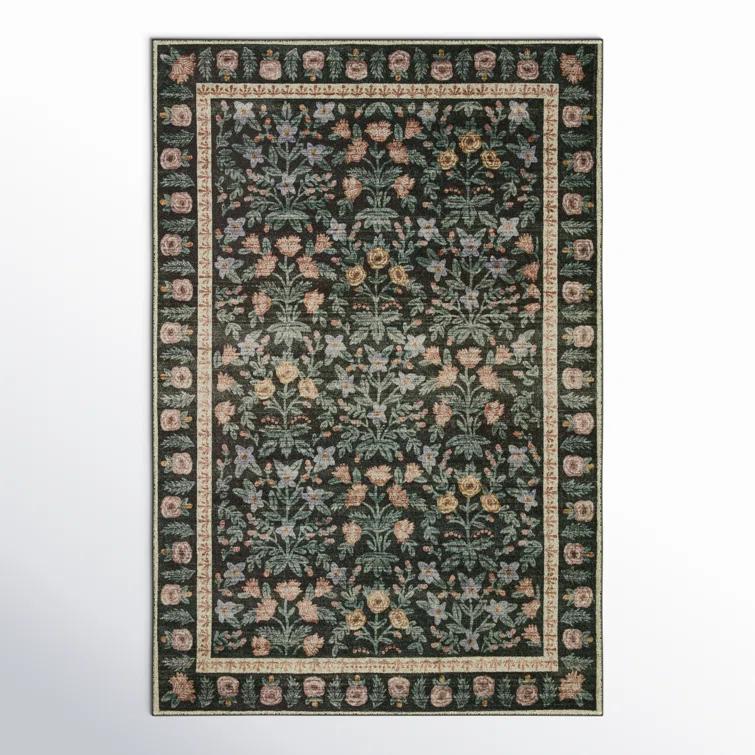 Rifle Paper Co. x Loloi Eden Mughal Garden Black Rug feat. CloudPile