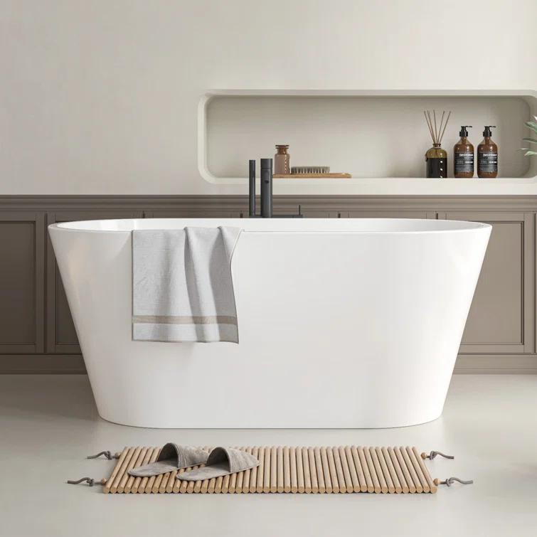 54'' x 29'' Freestanding Soaking Acrylic Bathtub
