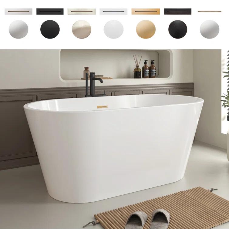54'' x 29'' Freestanding Soaking Acrylic Bathtub