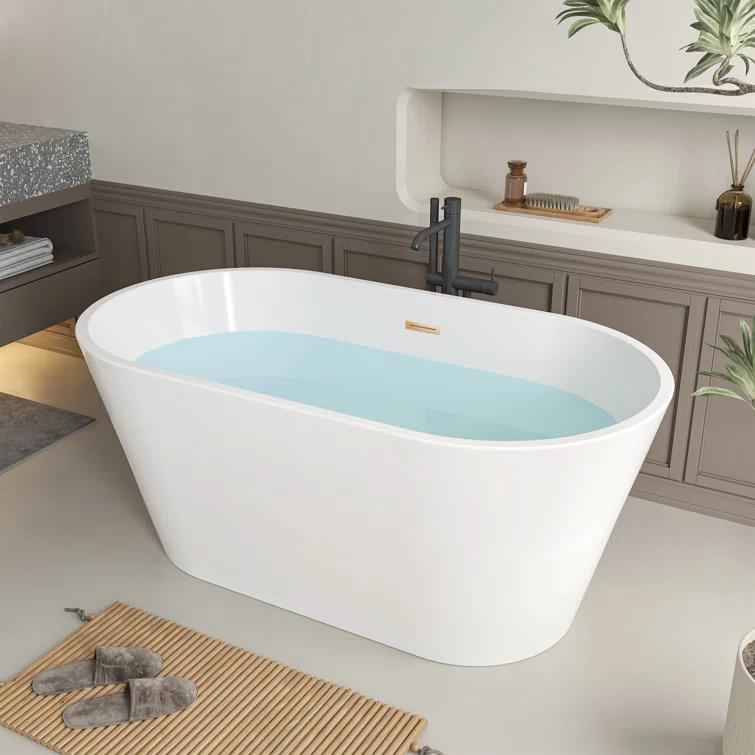 54'' x 29'' Freestanding Soaking Acrylic Bathtub