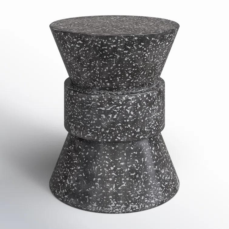 Stinson Speckled Gray Round Outdoor Side Table