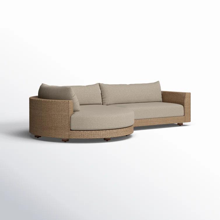 Sylvan Beige Woven Outdoor 2-Piece Sectional with Left Chaise