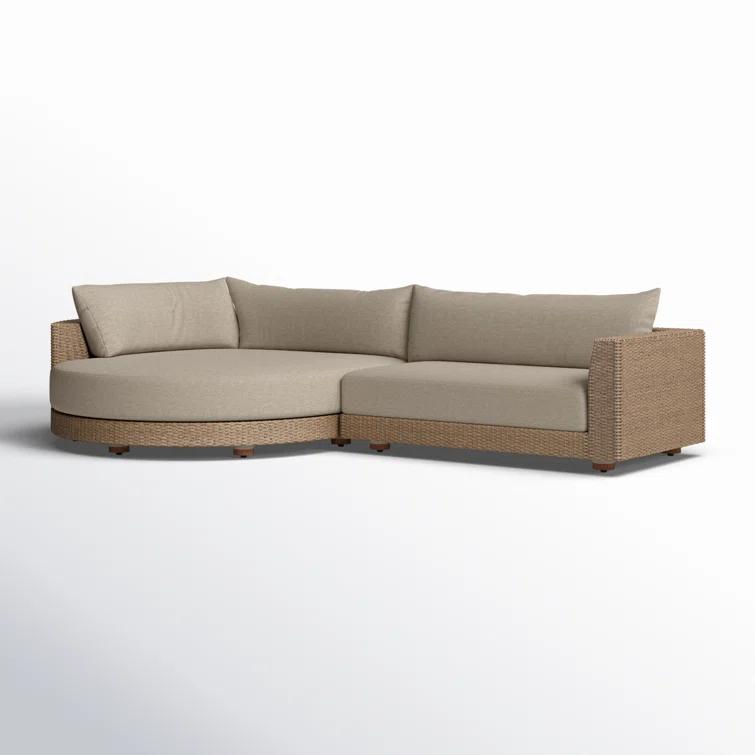 Sylvan Beige Woven Outdoor 2-Piece Sectional with Left Chaise