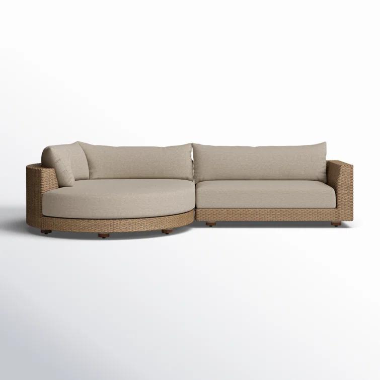 Sylvan Beige Woven Outdoor 2-Piece Sectional with Left Chaise