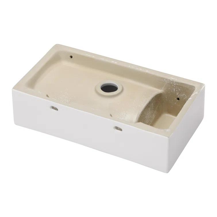 Lordear LGP1810-11 Lordear 10'' White Ceramic Rectangular Bathroom Sink
