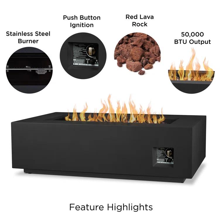AEGEAN Propane / Natural Gas Outdoor Fire Pit Table