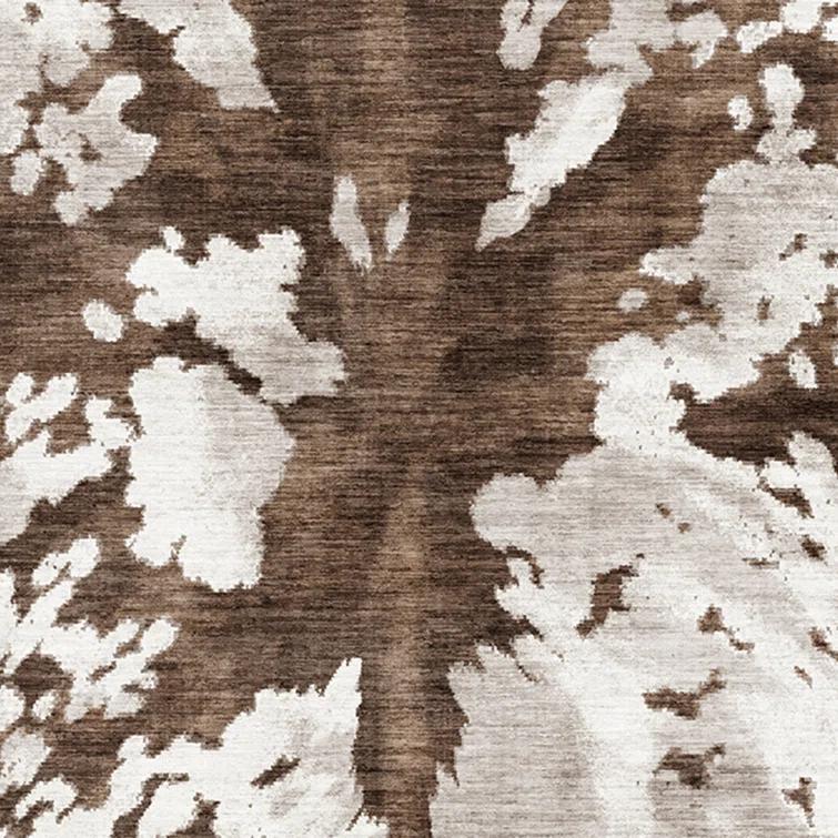 Gertmenian Crystal Print Charley Cow Modern Animal Print Brown Ivory Flat Pile Indoor Area Rug