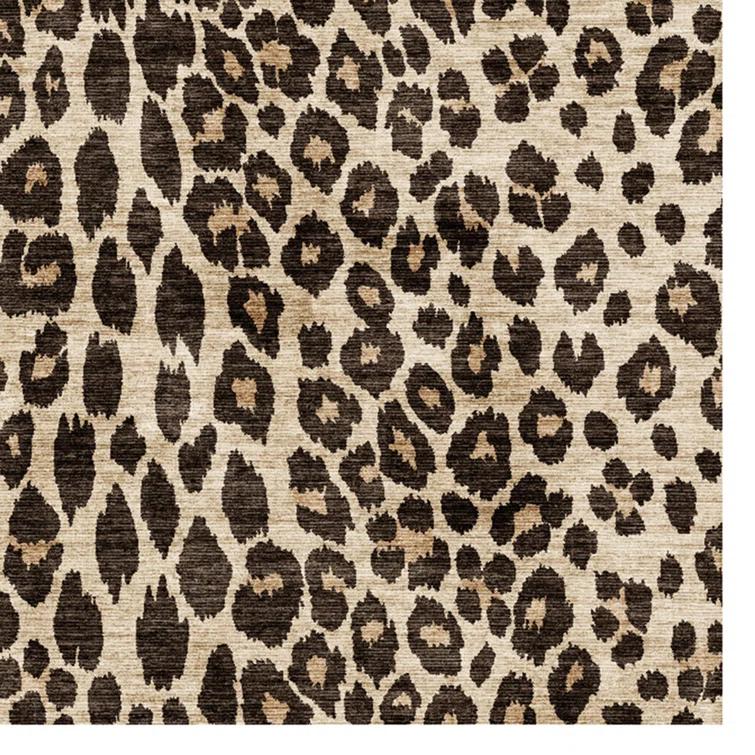 Gertmenian Crystal Print Lennie Leopard Brown Gold Ivory Modern Animal Print Flat Pile Indoor Area Rug