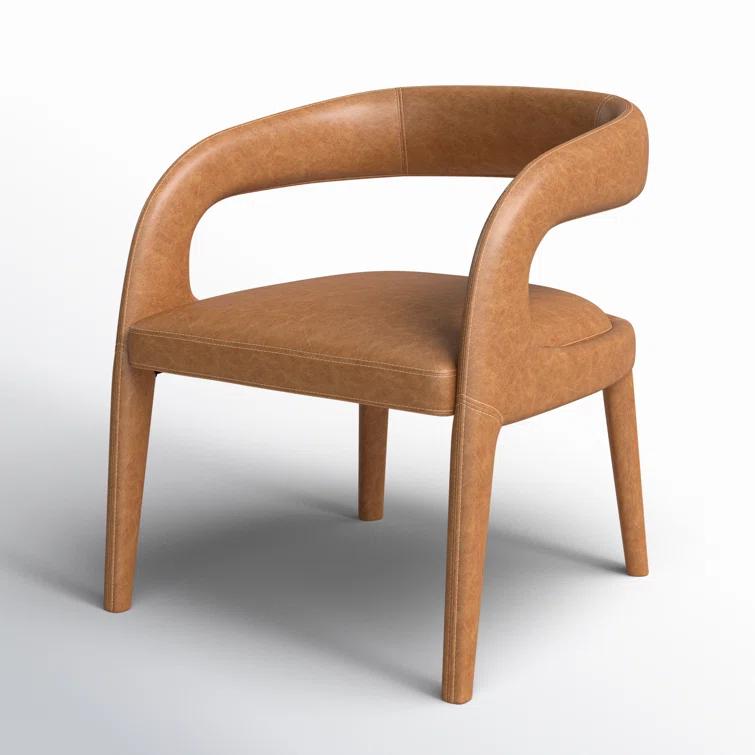 Sonoma Butterscotch Leather Barrel Accent Chair