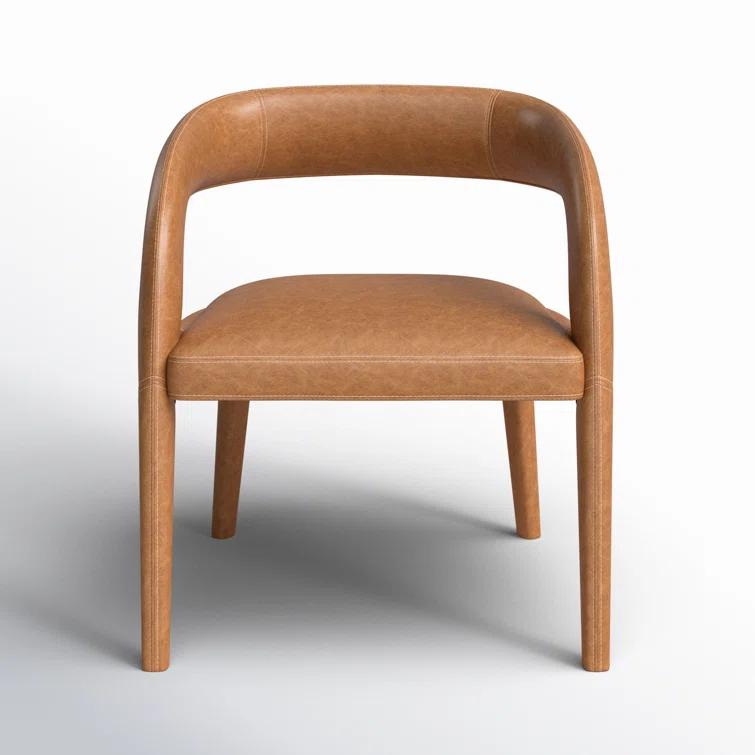 Sonoma Butterscotch Leather Barrel Accent Chair