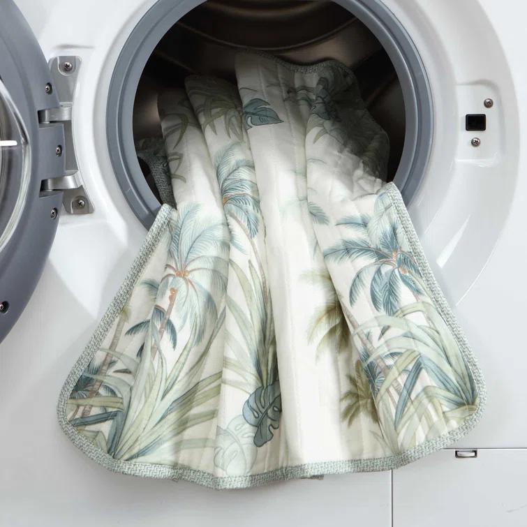 Tommy Bahama Home Tommy Bahama Serenity Palms Aqua Cotton Reversible Quilt