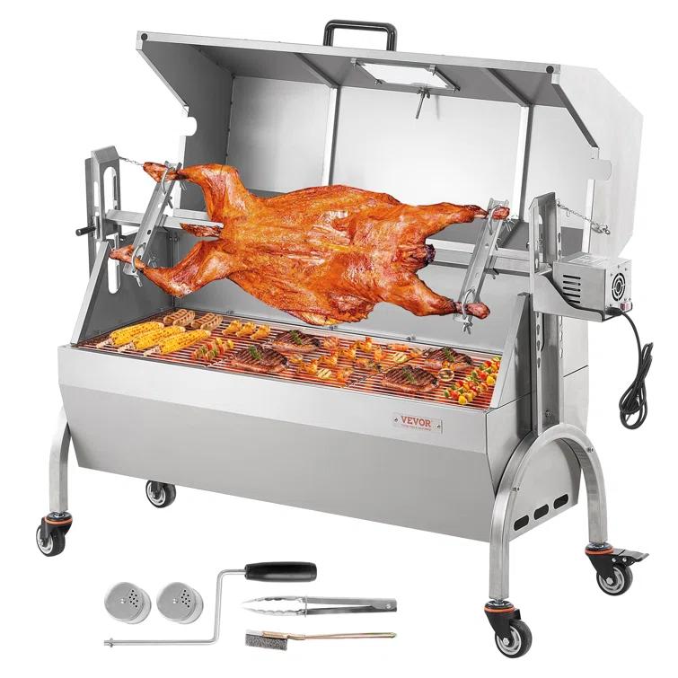 Roaster Spit Rotisserie BBQ Grill Pig Lamb Chicken Roaster 52W 198LBS