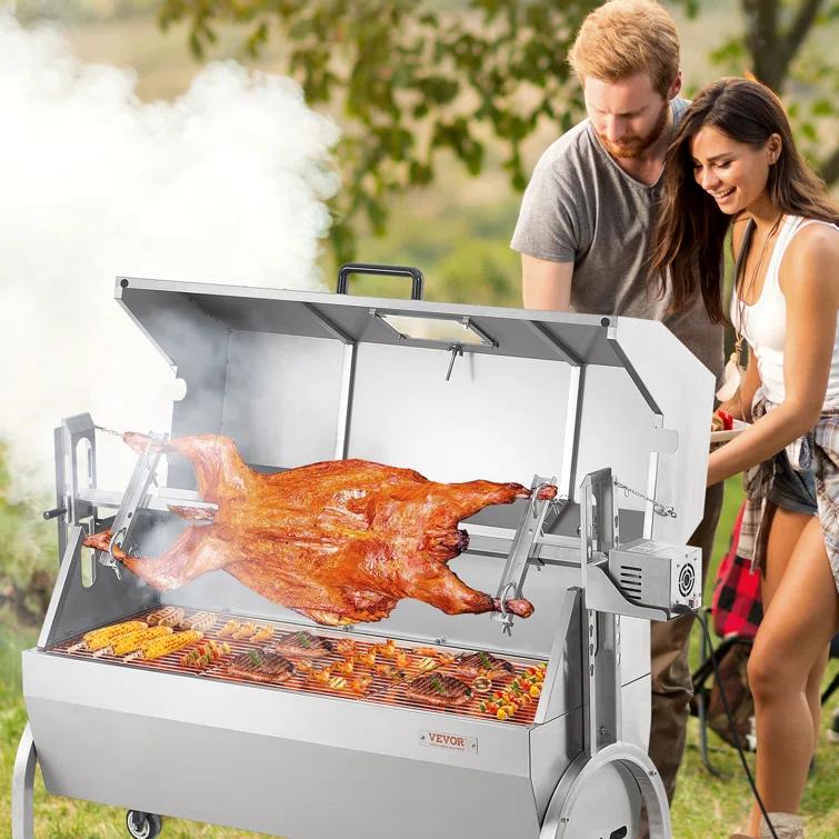 Roaster Spit Rotisserie BBQ Grill Pig Lamb Chicken Roaster 52W 198LBS
